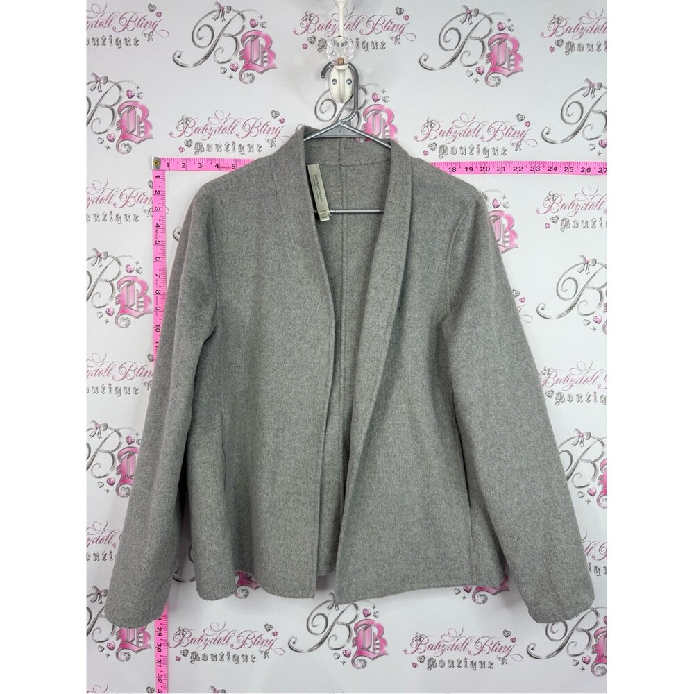 Simons wool cardigan Light Grey Open-Front Knit Cardigan